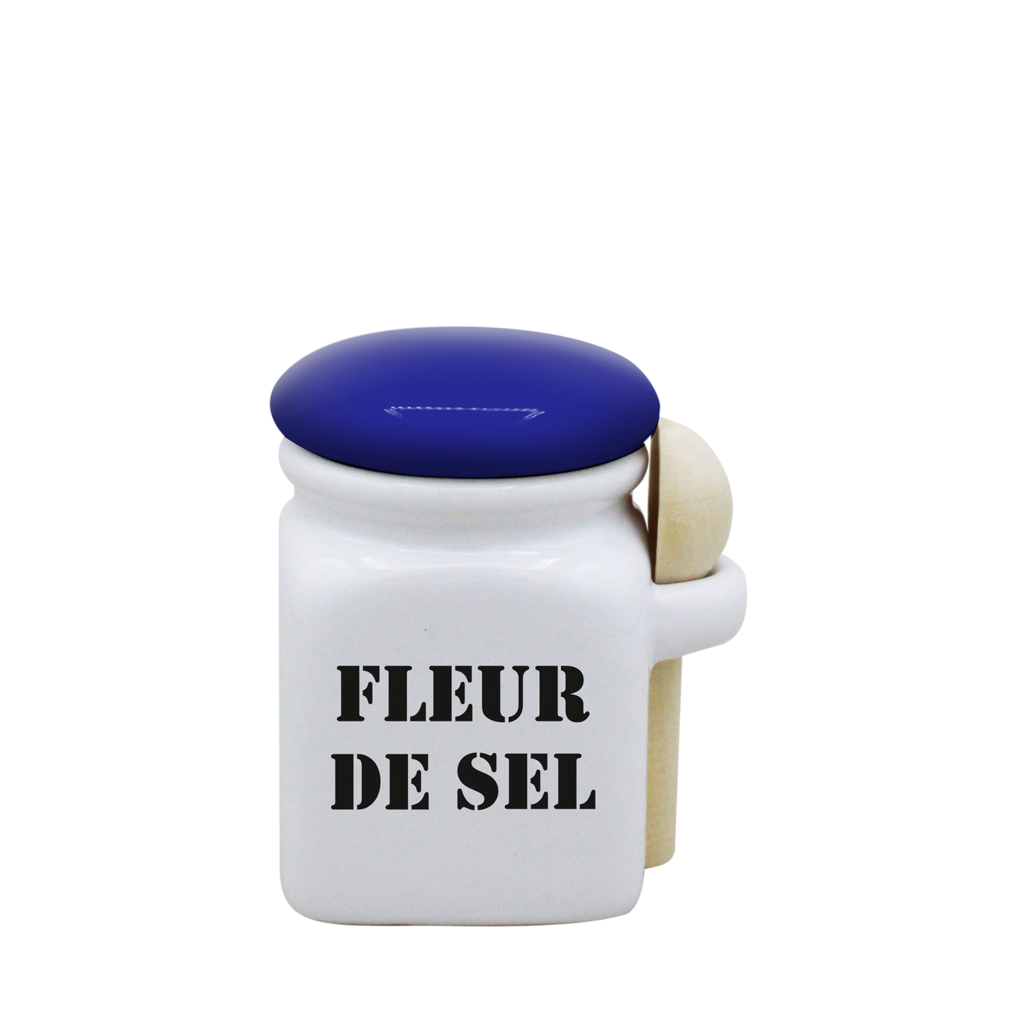 POT BLANC MINI COUV. BLEU+CUIL. BOIS-FLSEL