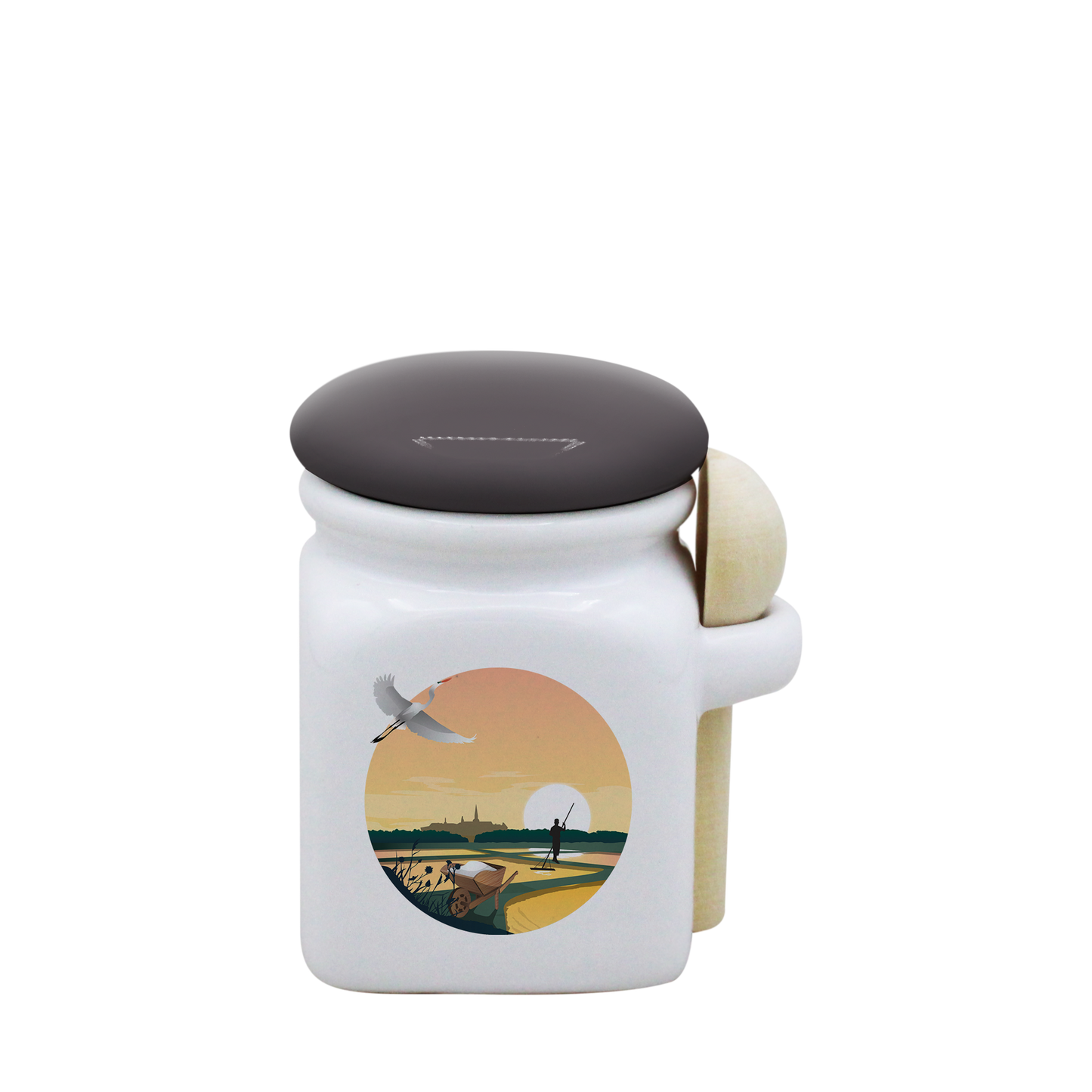POT BLANC MINI COUV. GRIS+CUIL. BOIS-MARHERON
