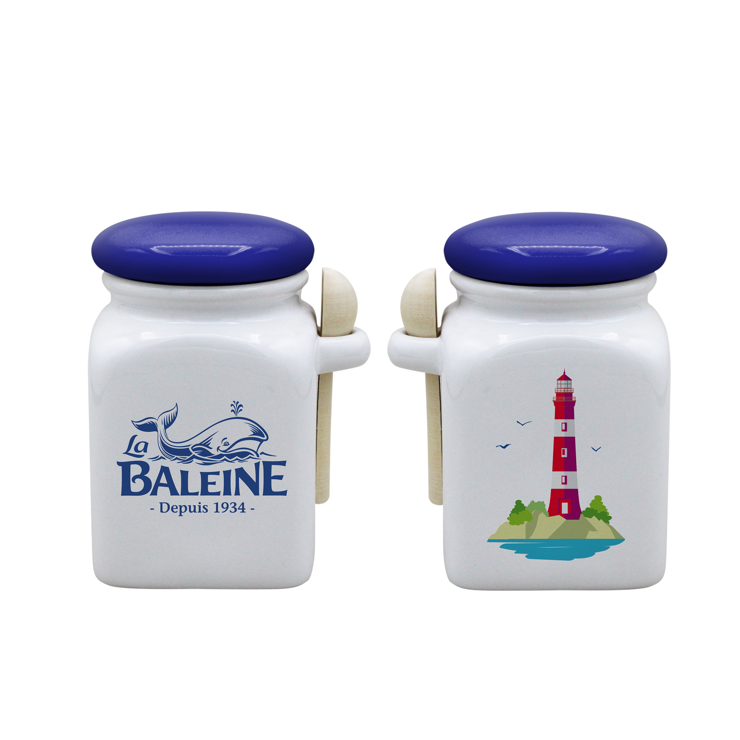 POT BLANC MM COUV. BLEU +CUIL. BOIS-BALEINE FACE1-PHARE FACE2