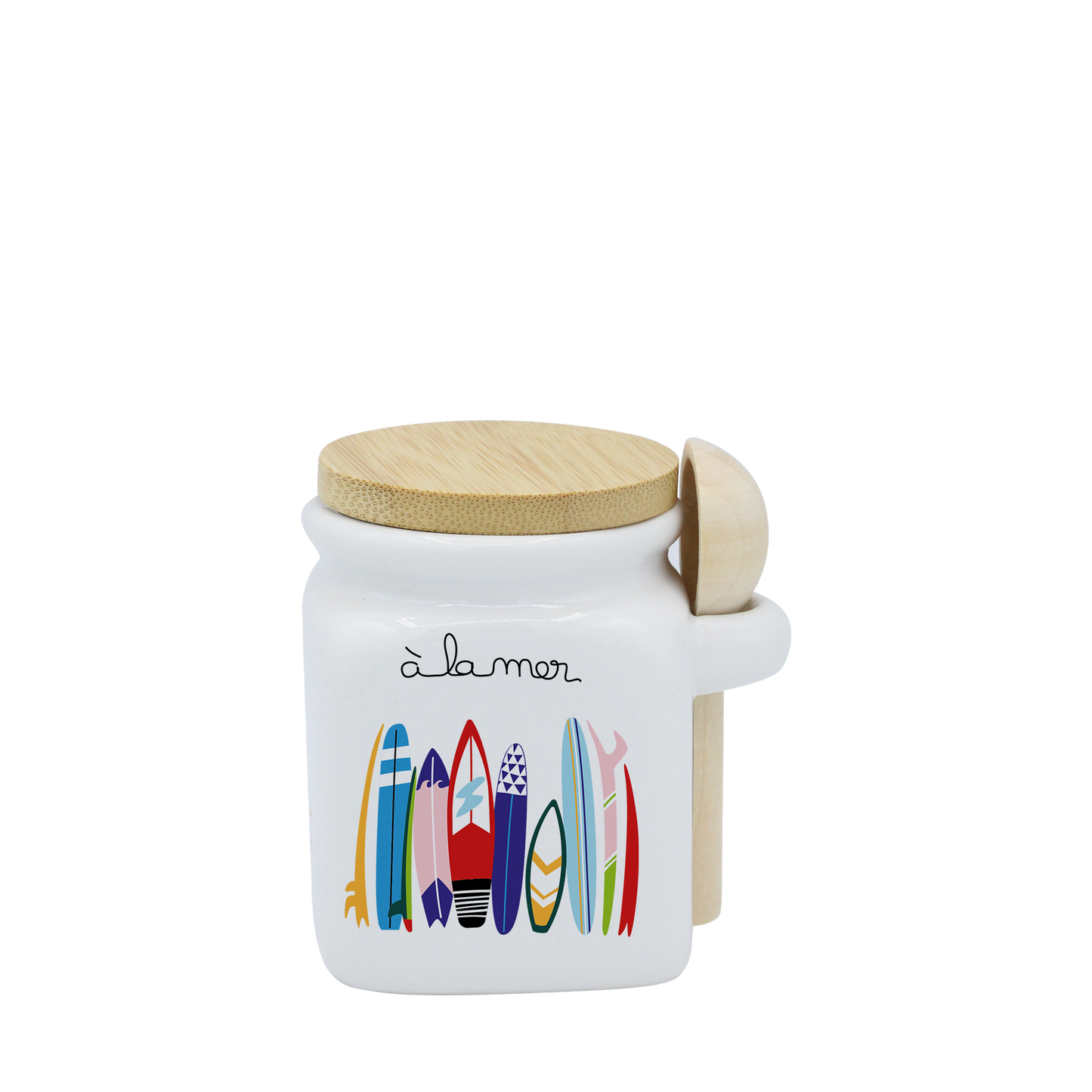POT BLANC MINI COUV. BAMBOO+CUIL. BOIS-ALM4