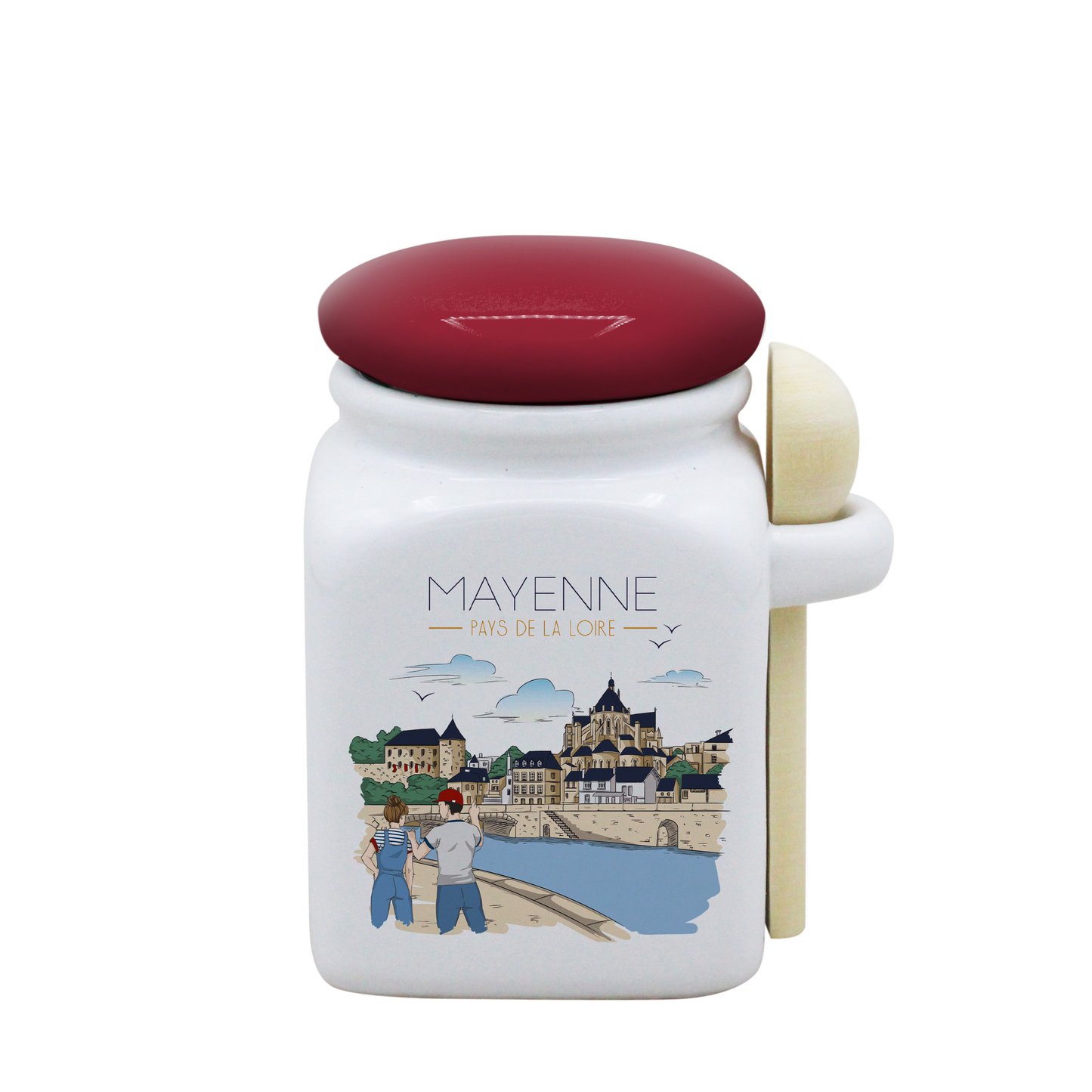 POT BLANC PM COUV. ROUGE+CUIL. BOIS-MAYENU