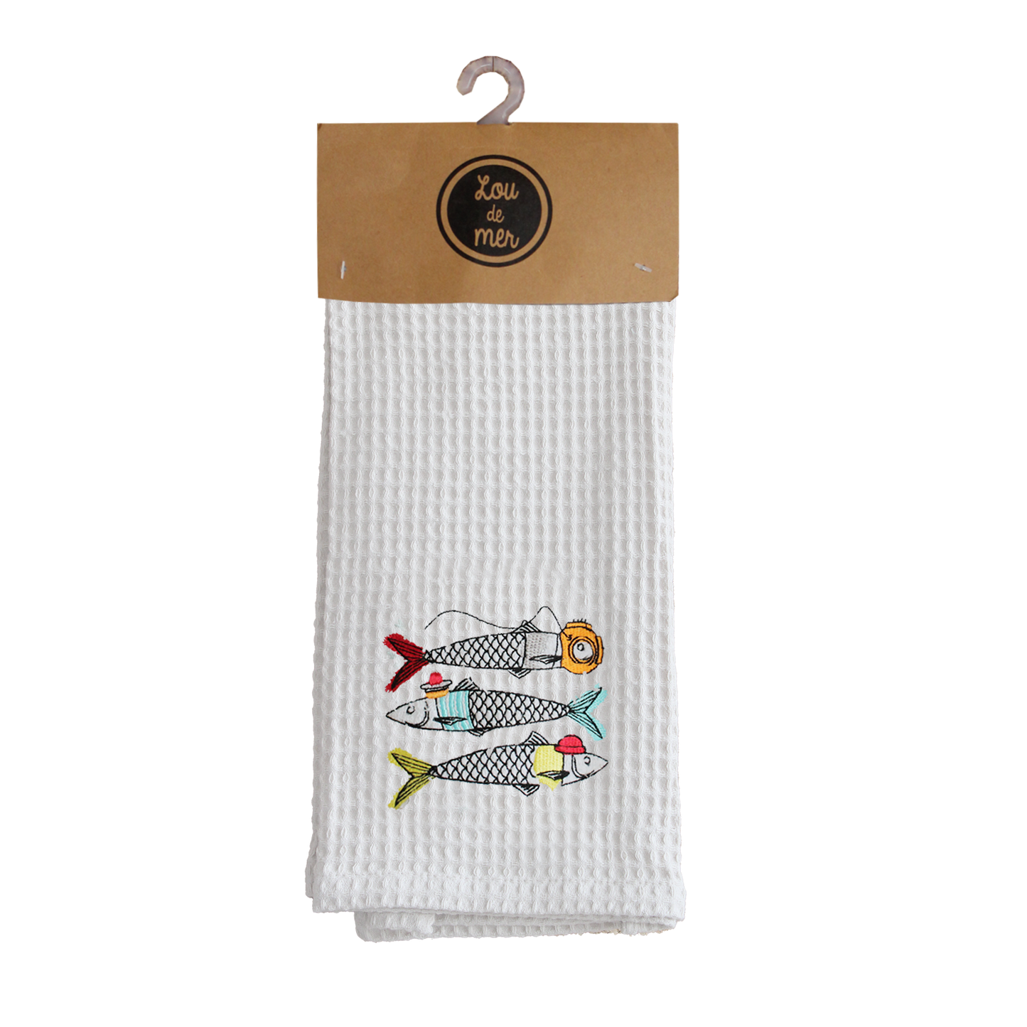 TORCHON NID D'ABEILLE CALYPSO BLANC