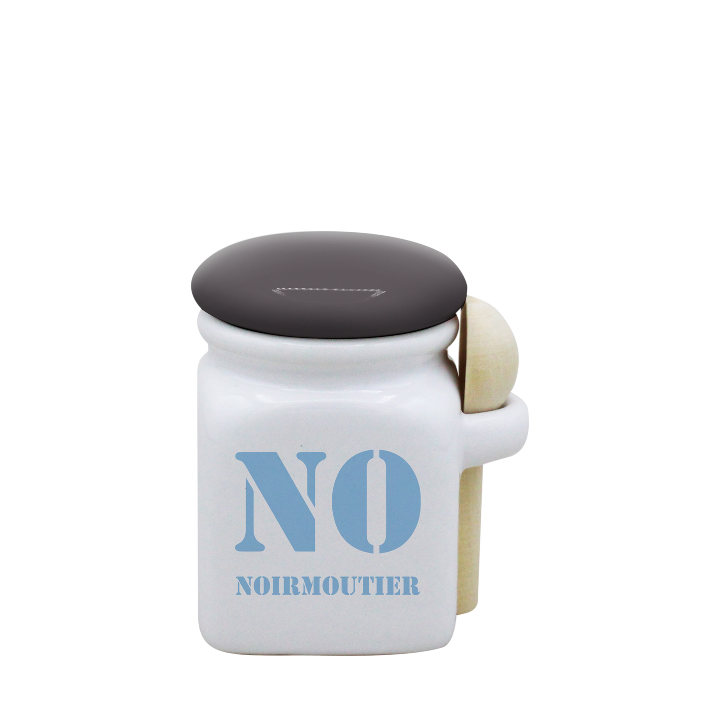 POT BLANC MINI COUV. GRIS+CUIL. BOIS-NOIRNOT