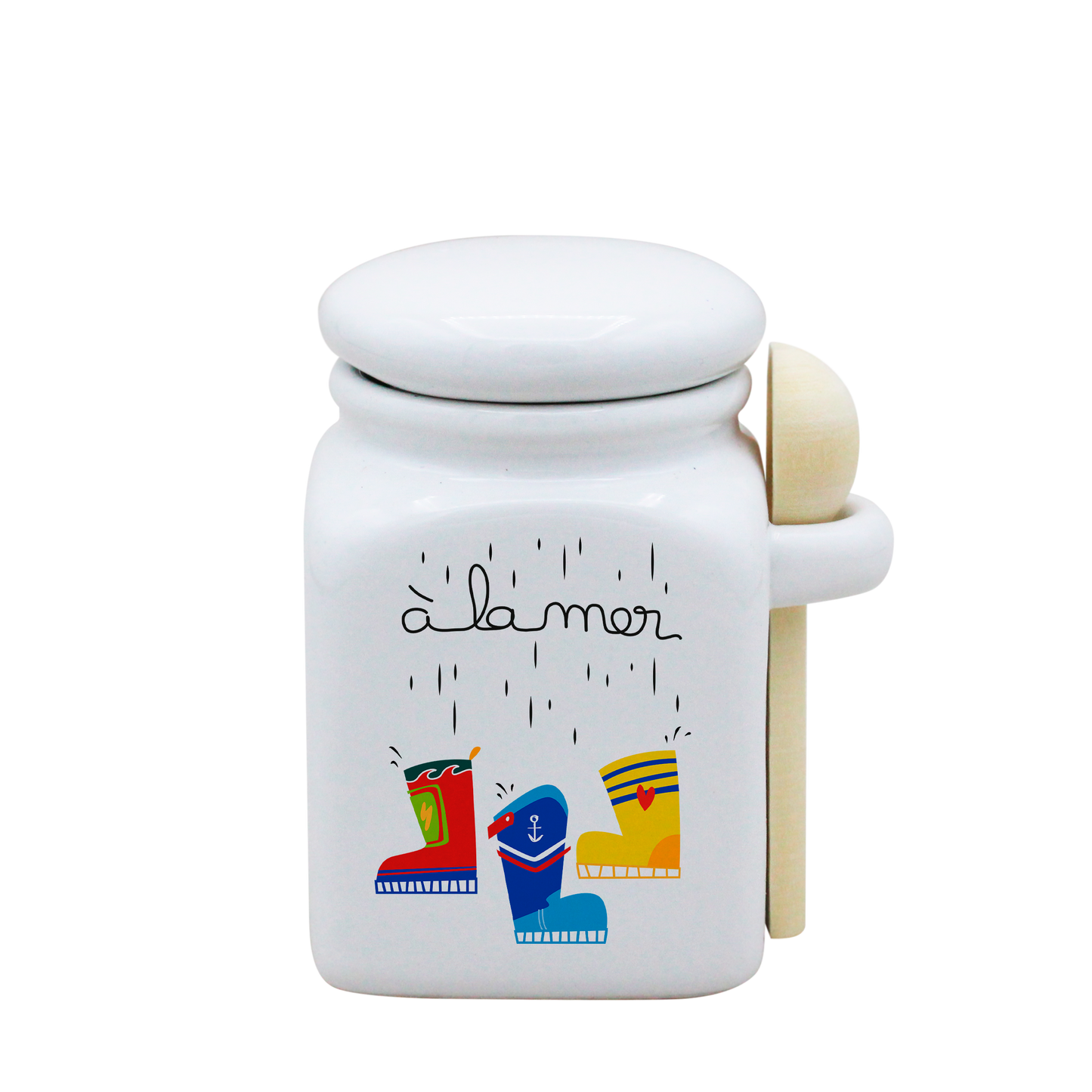 POT BLANC PM COUV. BLANC+CUIL. BOIS-A LA MER BOTTES