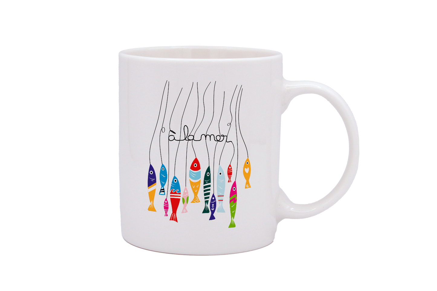 MUG DROIT BLANC - A LA MER POISSON