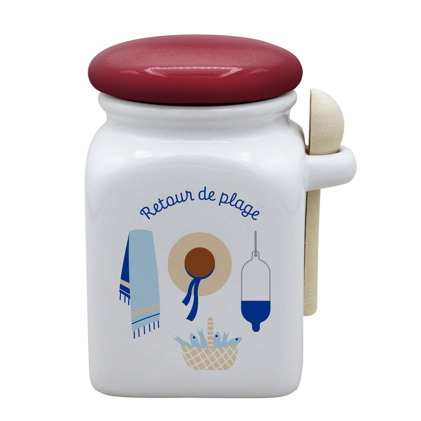 POT BLANC MM COUV. ROUGE+CUIL. BOIS-RETOUR DE PLAGE LA PETITE EMI