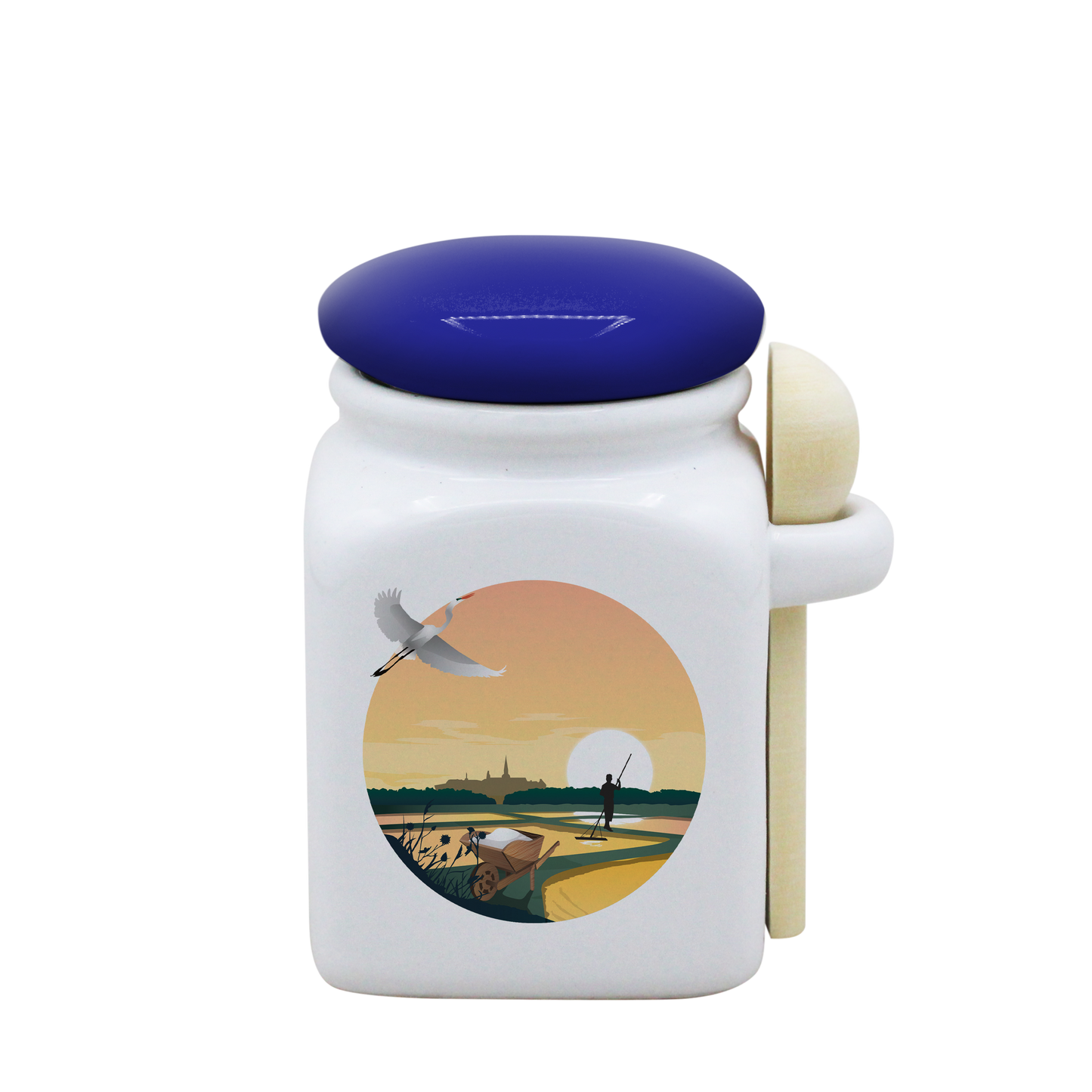 POT BLANC PM COUV. BLEU+CUIL. BOIS-MARHERON