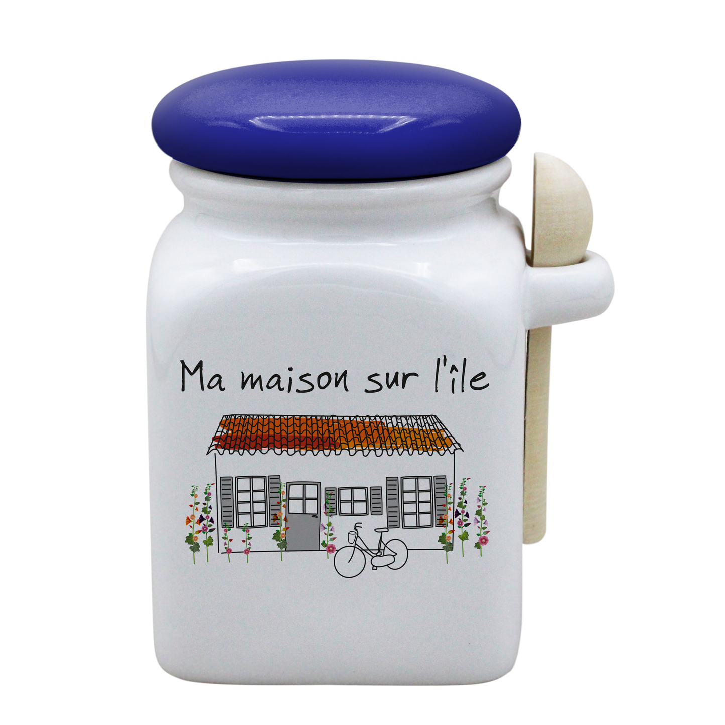 POT BLANC MM COUV. BLEU +CUIL. BOIS-MMASI