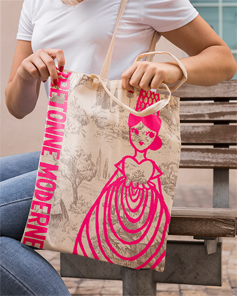 TOTE BAG BRETONNE MODERNE GRIS