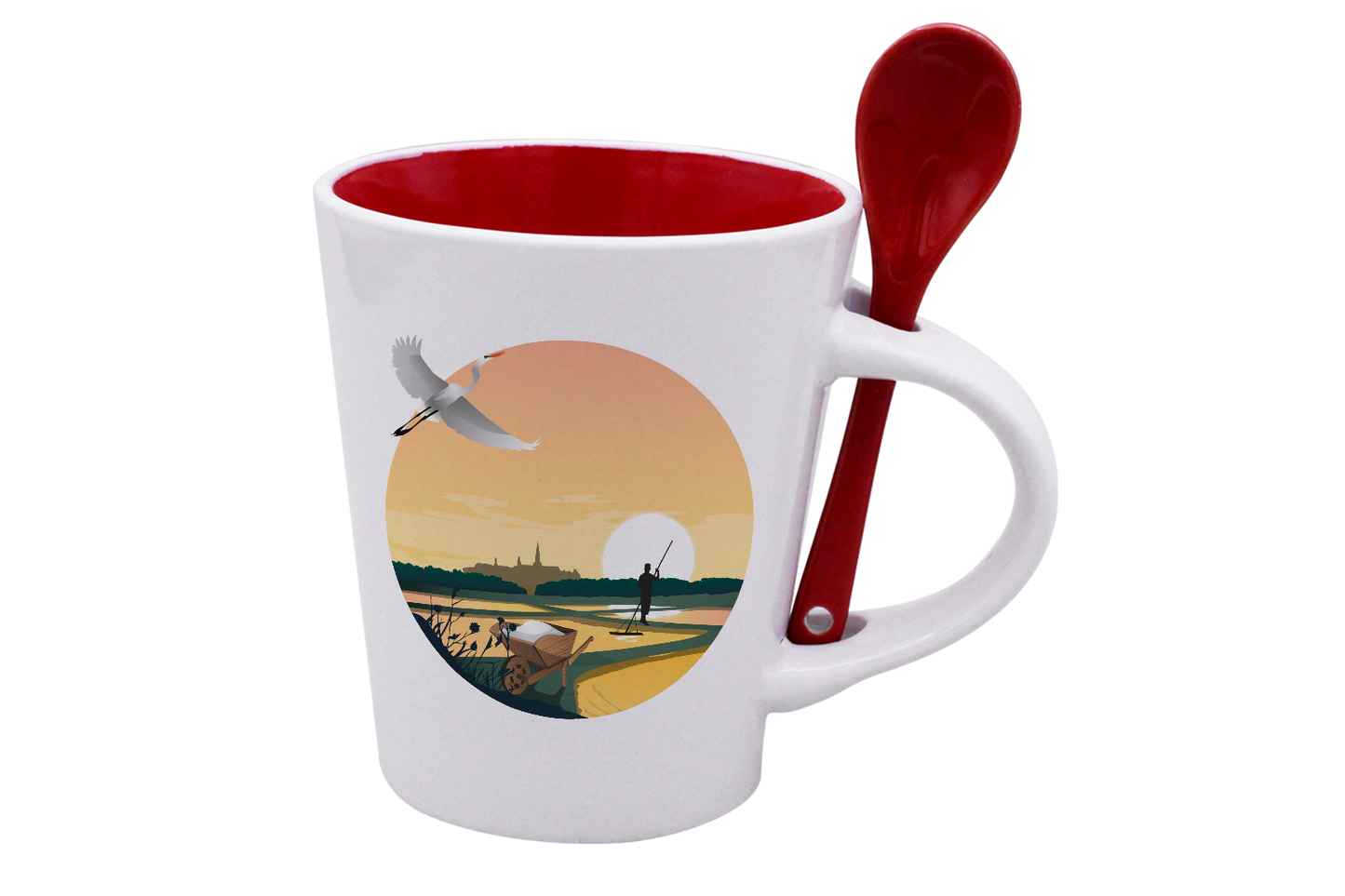MUG CUILLERE BLANC INT. ROUGE-MARHERON