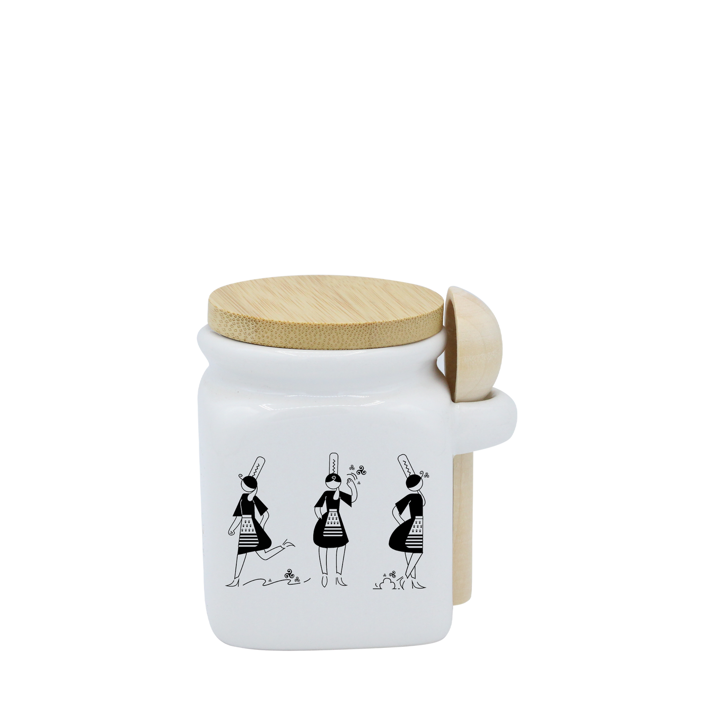 POT BLANC MINI COUV. BAMBOO+CUIL. BOIS - ARMELLE BIGOUDENE 3 PICTOS