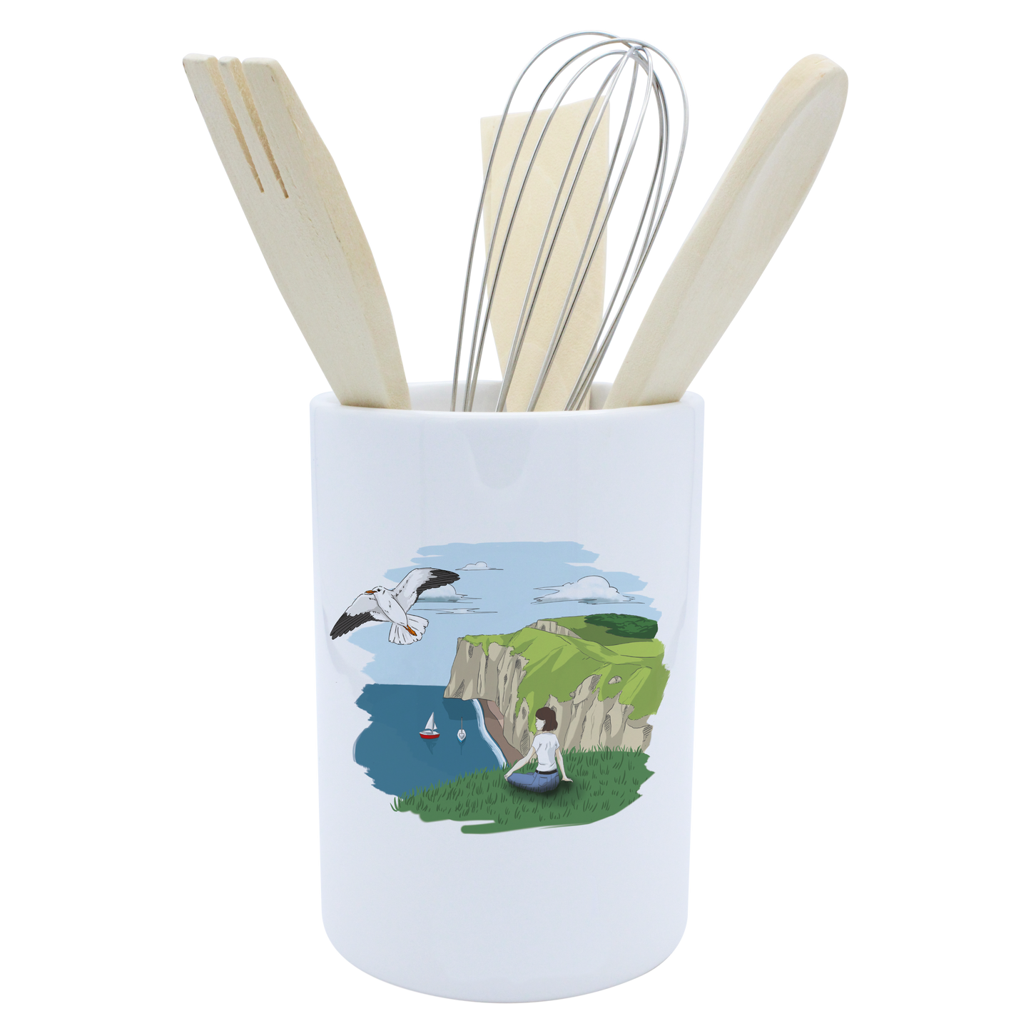 POT A USTENSILES BLANC-FALEFIL