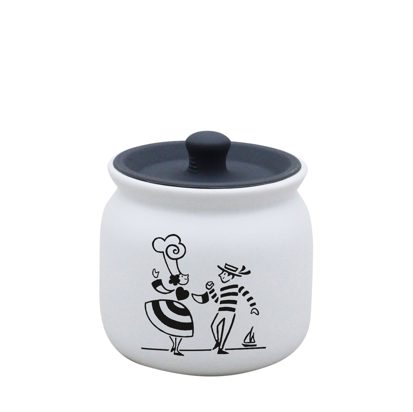 POT BLANC PM COUV. SILICONE GRIS-LDANS