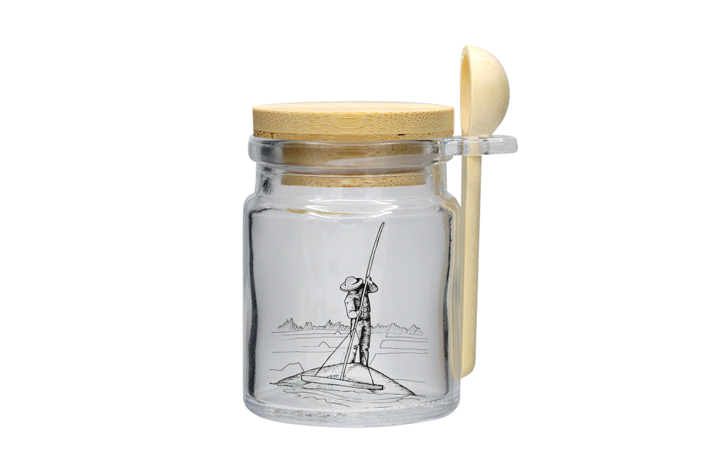POT VERRE 100ML BOUCHON BOIS + CUIL. PALUDIER