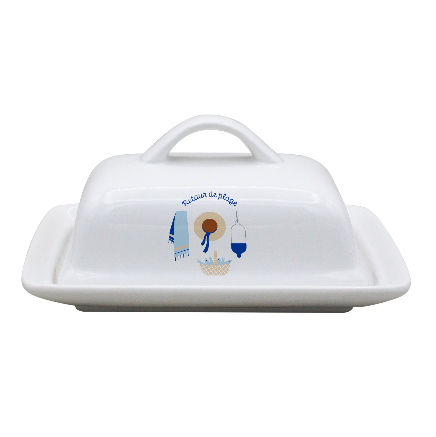 BEURRIER RECTANGLE BLANC-RETOUR DE PLAGE LA PETITE EMI
