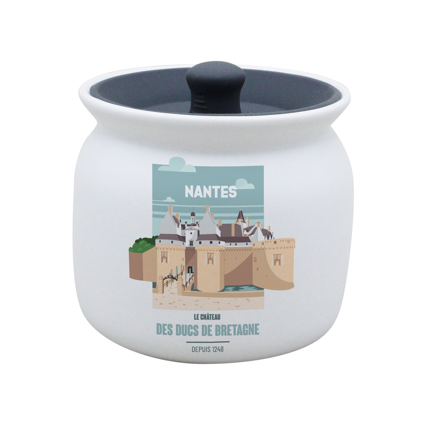 POT BLANC GM COUV. SILICONE GRIS -NTECHATO
