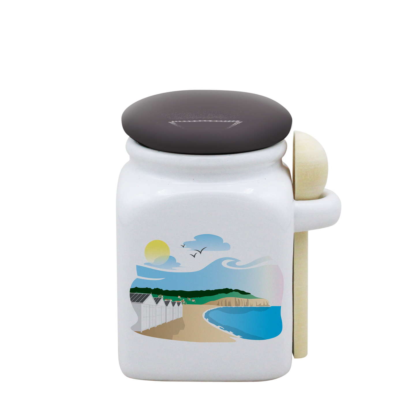 POT BLANC PM COUV. GRIS+CUIL. BOIS-SPEQUIB