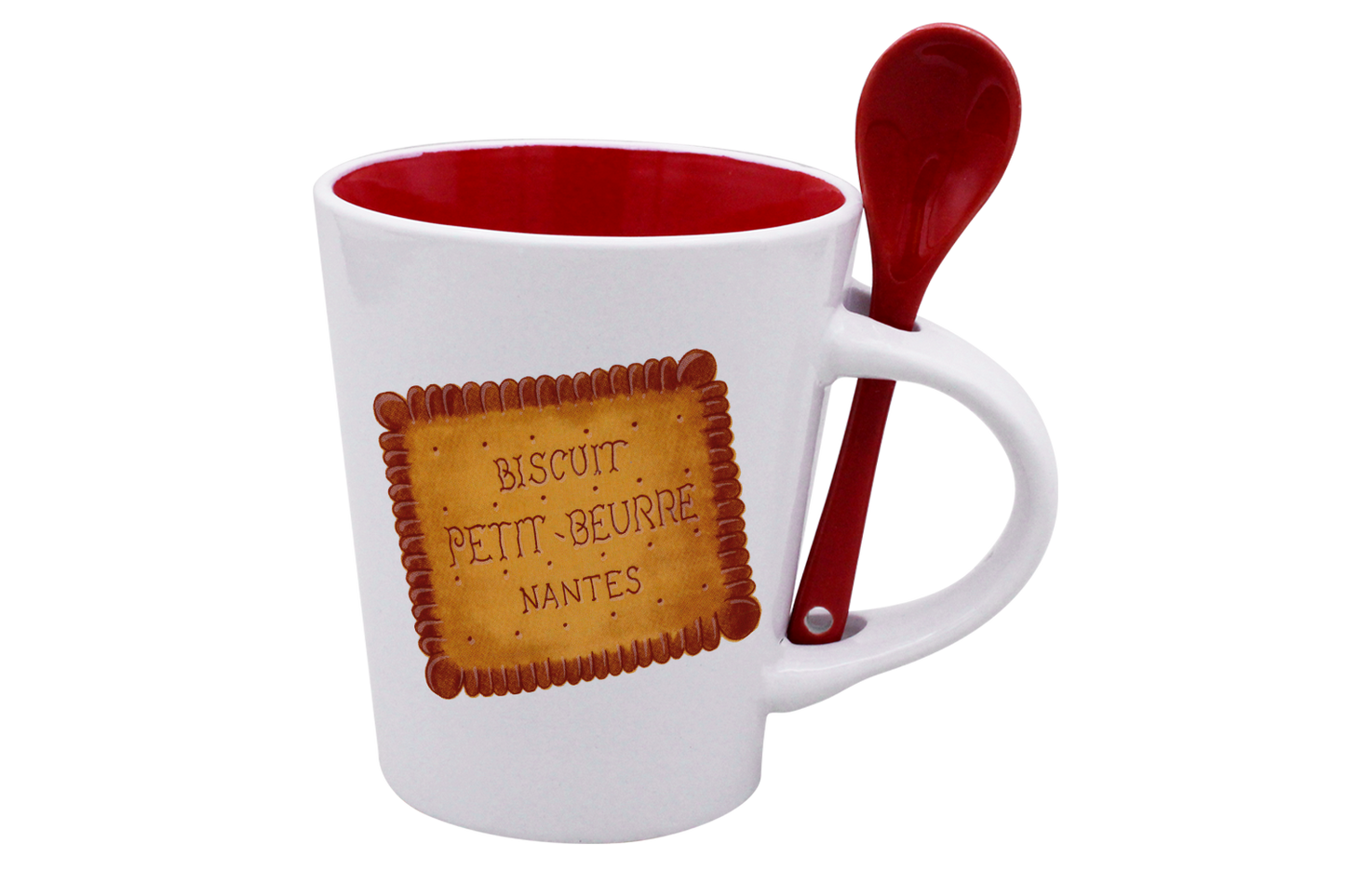 MUG CUILLERE BLANC INT. ROUGE-NANTEB