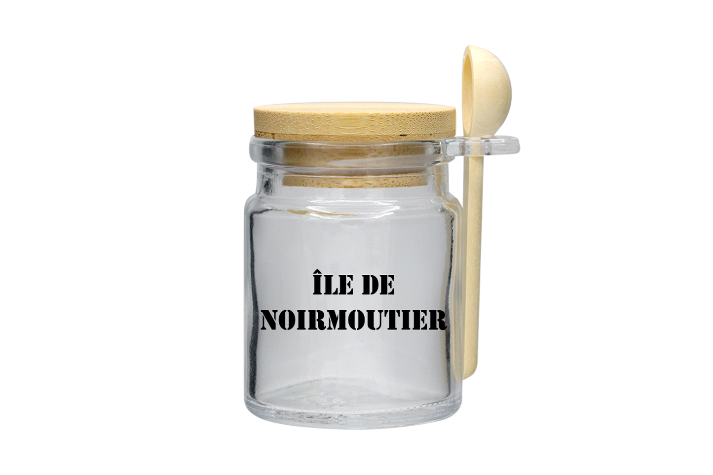 POT VERRE 100ML BOUCHON BOIS + CUIL. ILE DE NOIRMOUTIER