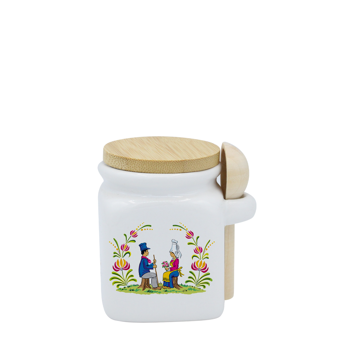 POT BLANC MINI COUV. BAMBOO+CUIL. BOIS-RENOR