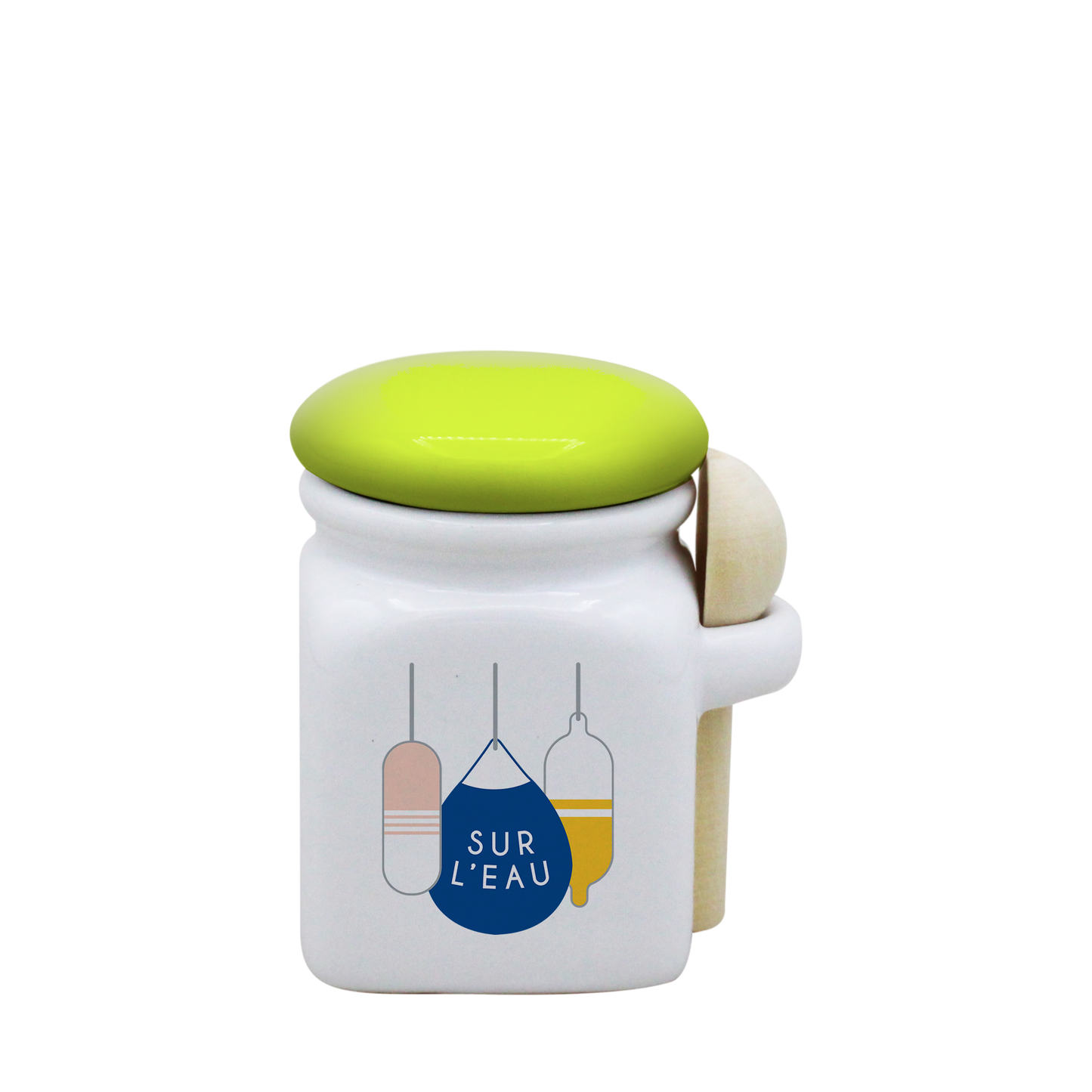 POT BLANC MINI COUV. VERT+CUIL. BOIS-BOUEE SUR L'EAU LA PETITE EMI