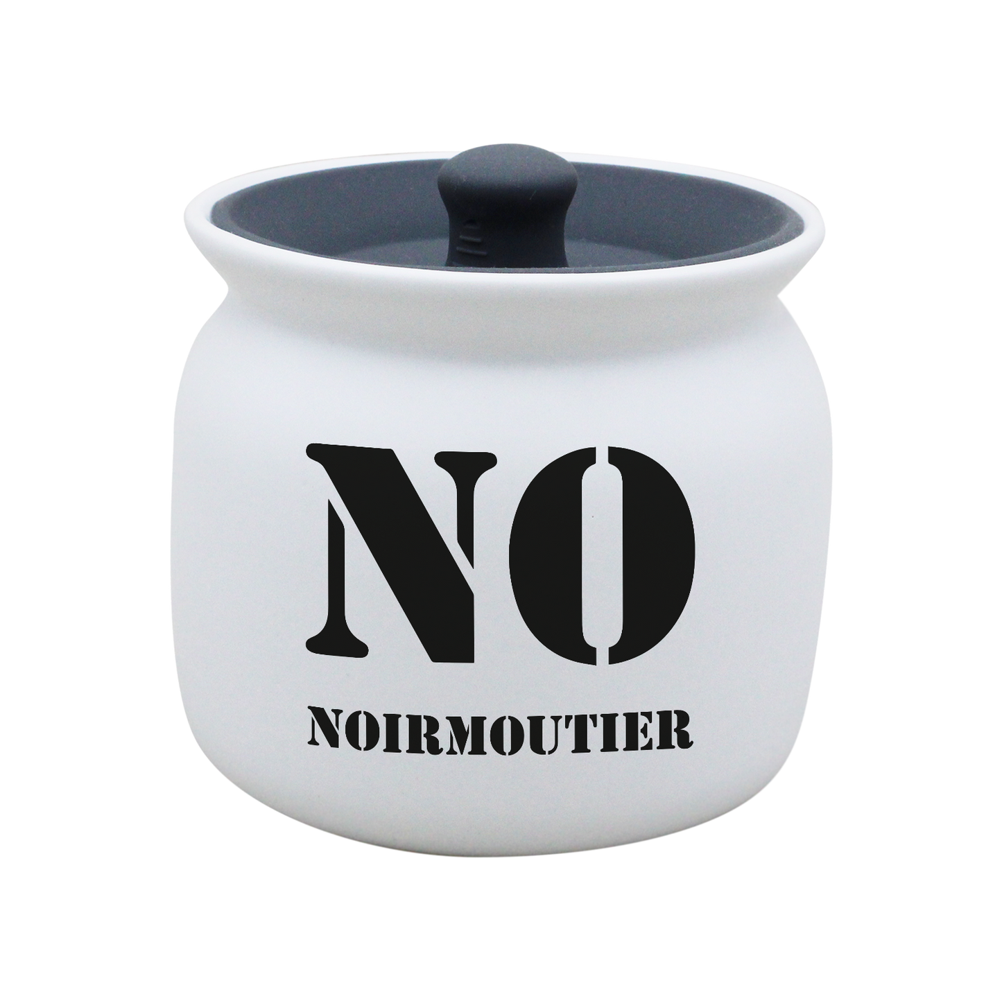 POT BLANC GM COUV. SILICONE GRIS -NOIRNO