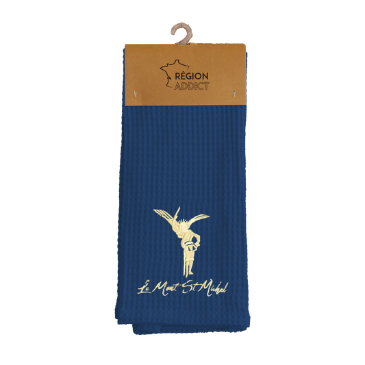 TORCHON NID D'ABEILLE ARCANGE MSM BLEU MARINE