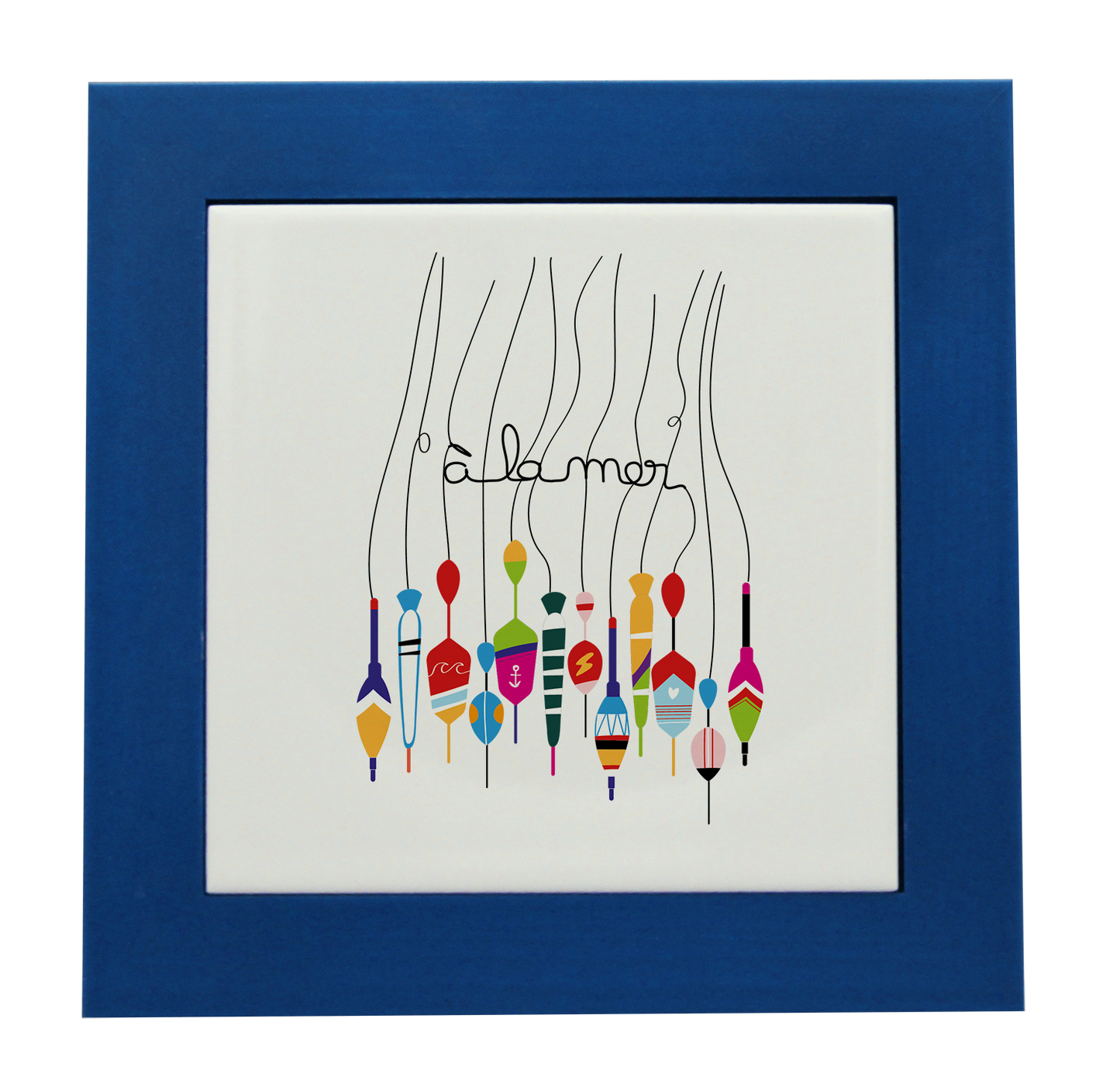 ENTOURAGE BOIS CYAN-CARREAU FAIENCE 15x15 NU - A LA MER BOUCHON