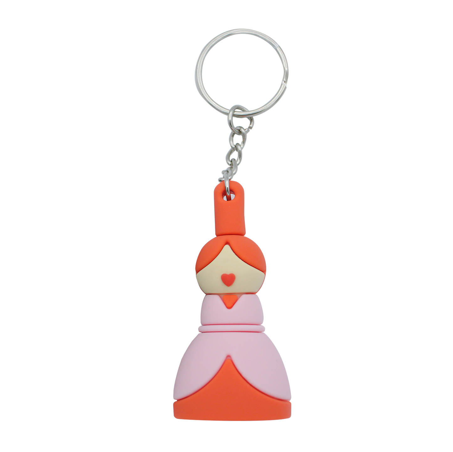 PORTE CLES SILICONE BIGOUDENE 70's ORANGE