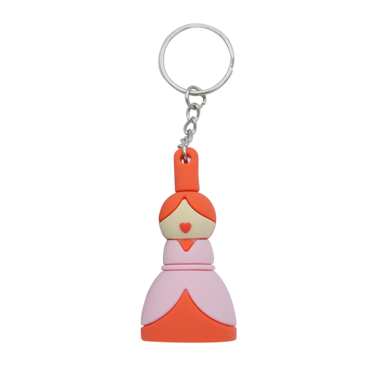 PORTE CLES SILICONE BIGOUDENE 70's ORANGE