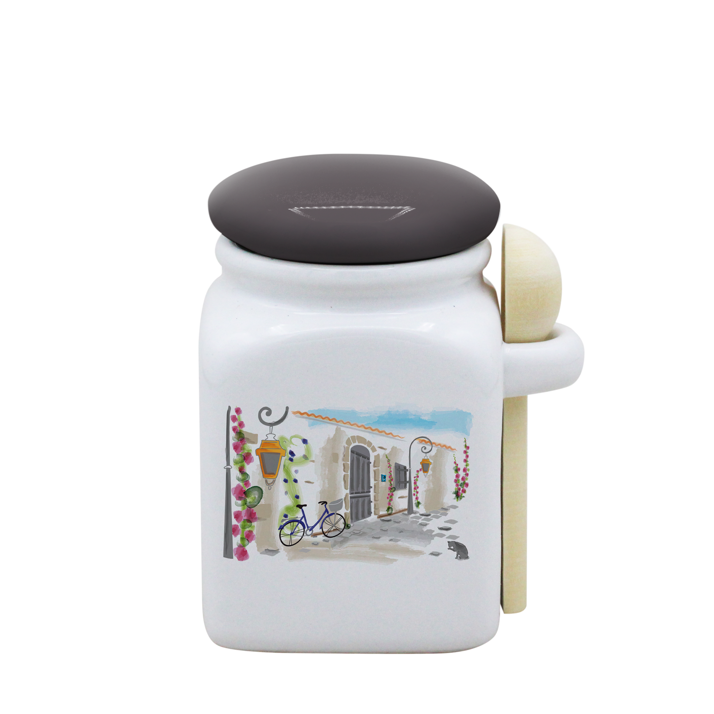 POT BLANC PM COUV. GRIS+CUIL. BOIS-RUATL