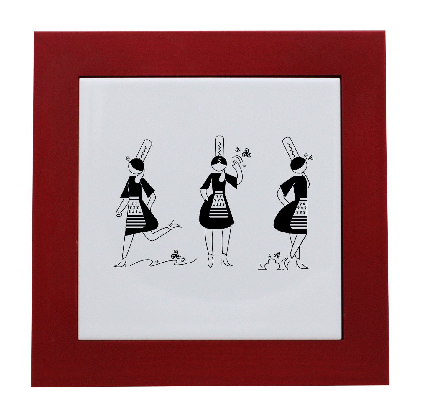 ENTOURAGE BOIS ROUGE-CARREAU FAIENCE 15x15 NU - ARMELLE BIGOUDENE 3 PICTOS