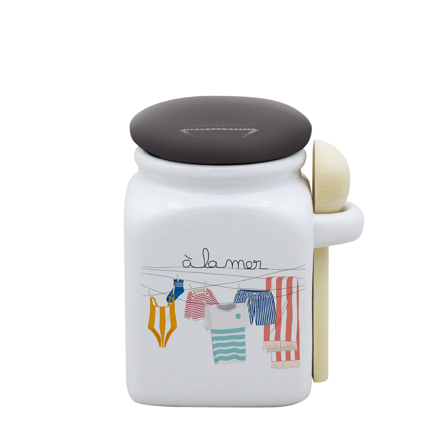 POT BLANC PM COUV. GRIS+CUIL. BOIS-TRILINGE