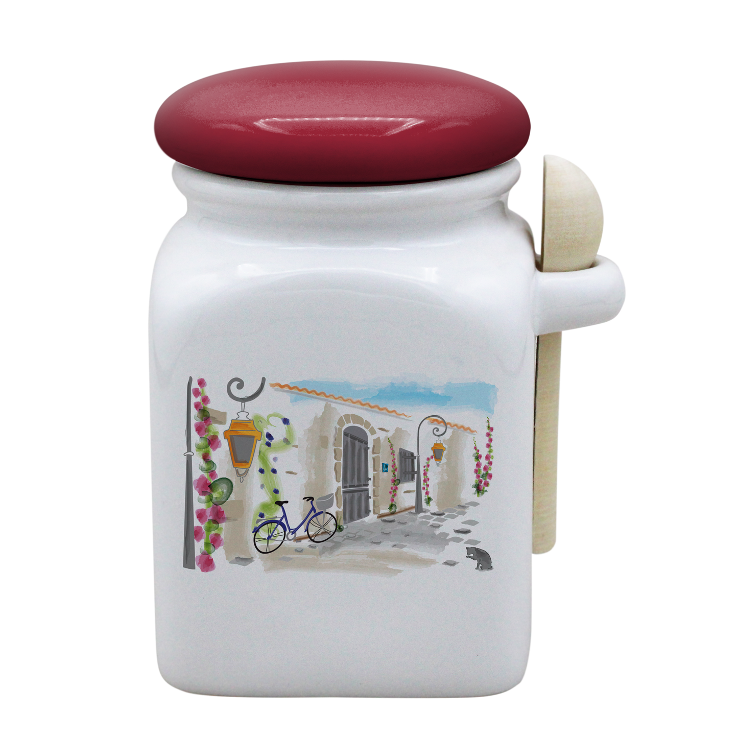 POT BLANC MM COUV. ROUGE+CUIL. BOIS-RUATL