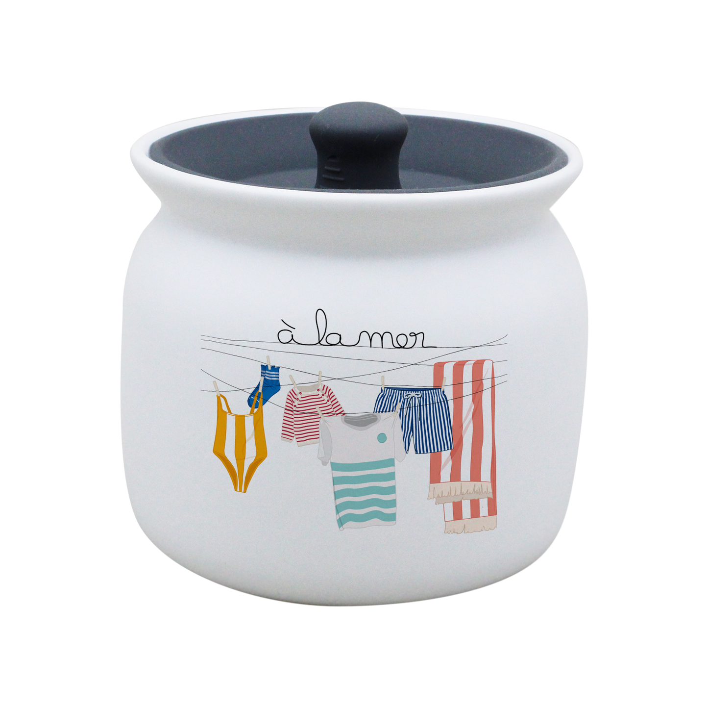 POT BLANC GM COUV. SILICONE GRIS -TRILINGE