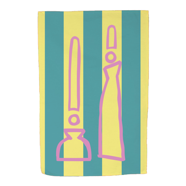TORCHON TOTEM RAYURES EPAISSES