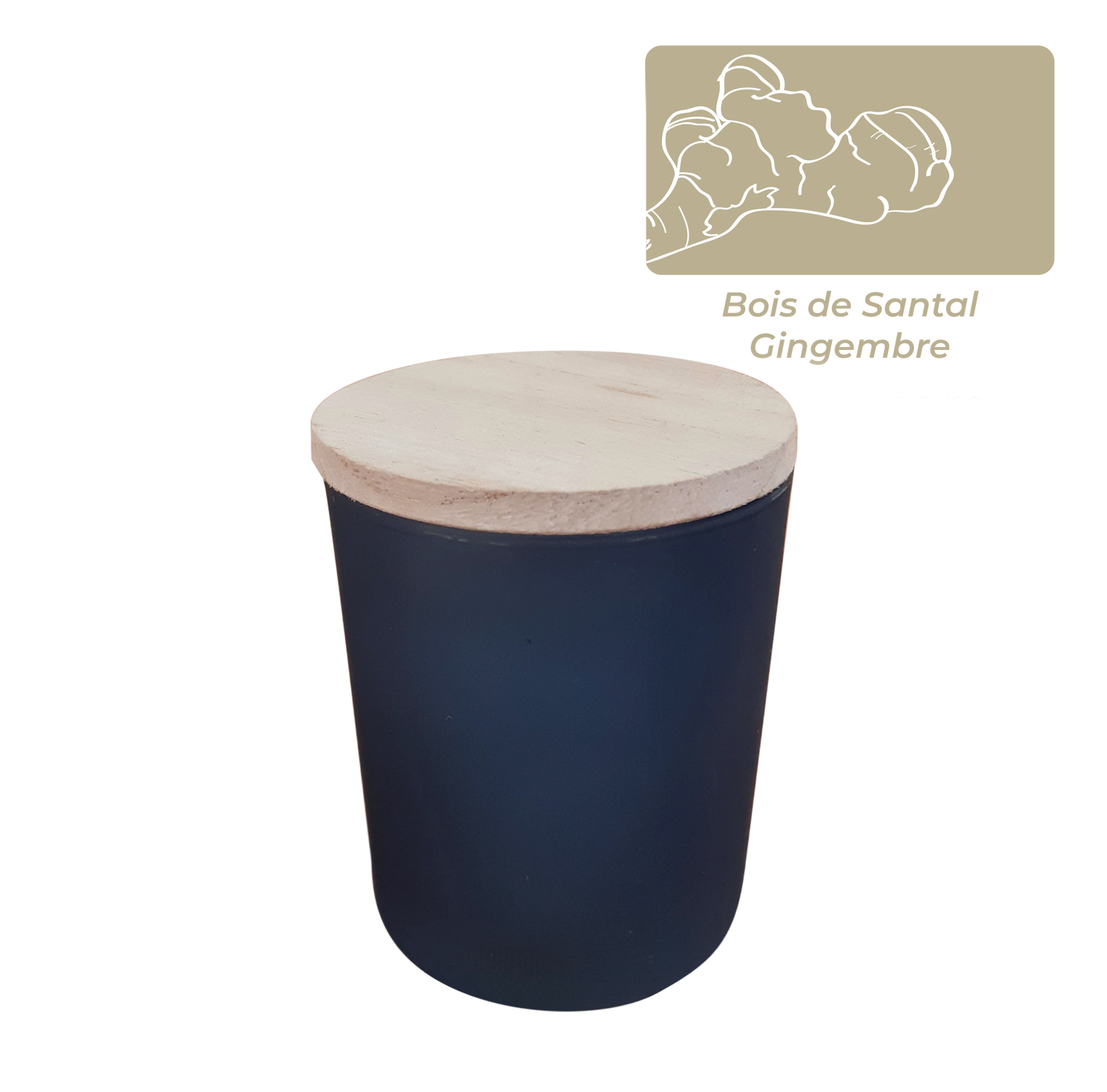 BOUGIE 130gr cire parfum Bois de Santal et Gingembre