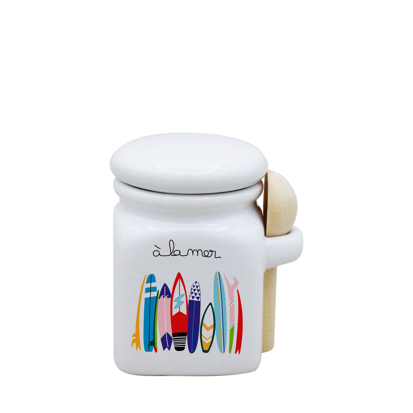POT BLANC MINI COUV. BLANC+CUIL. BOIS-ALM4