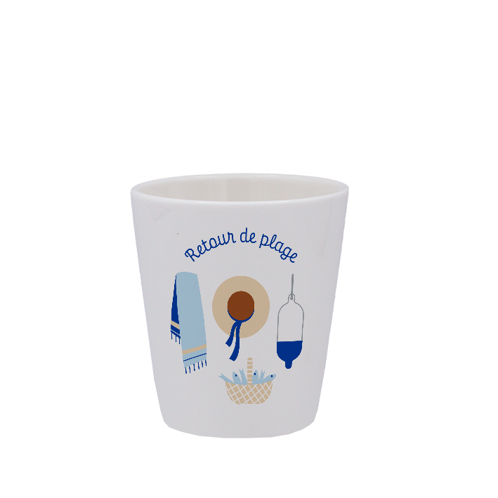 TASSE ESPRESSO BLANCHE S/ANSE-RETOUR DE PLAGE LA PETITE EMI