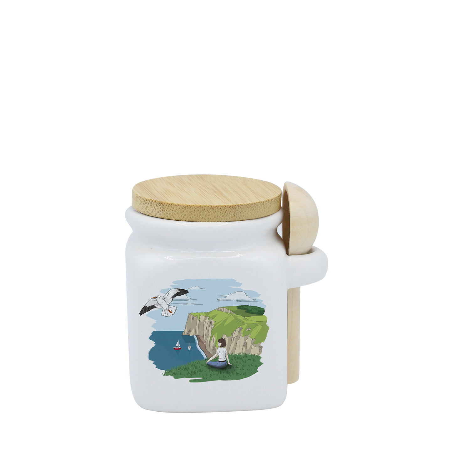 POT BLANC MINI COUV. BAMBOO+CUIL. BOIS-FALEFIL