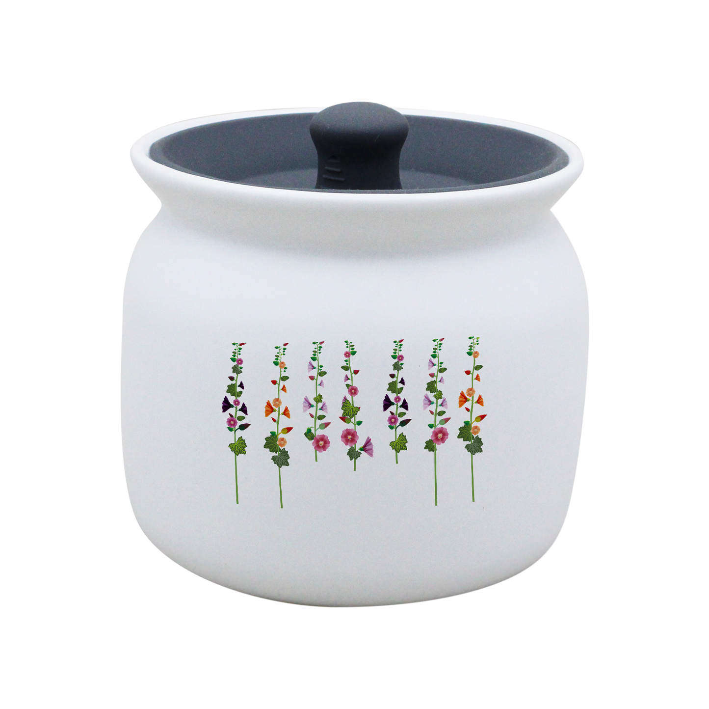 POT BLANC GM COUV. SILICONE GRIS -ROTRE