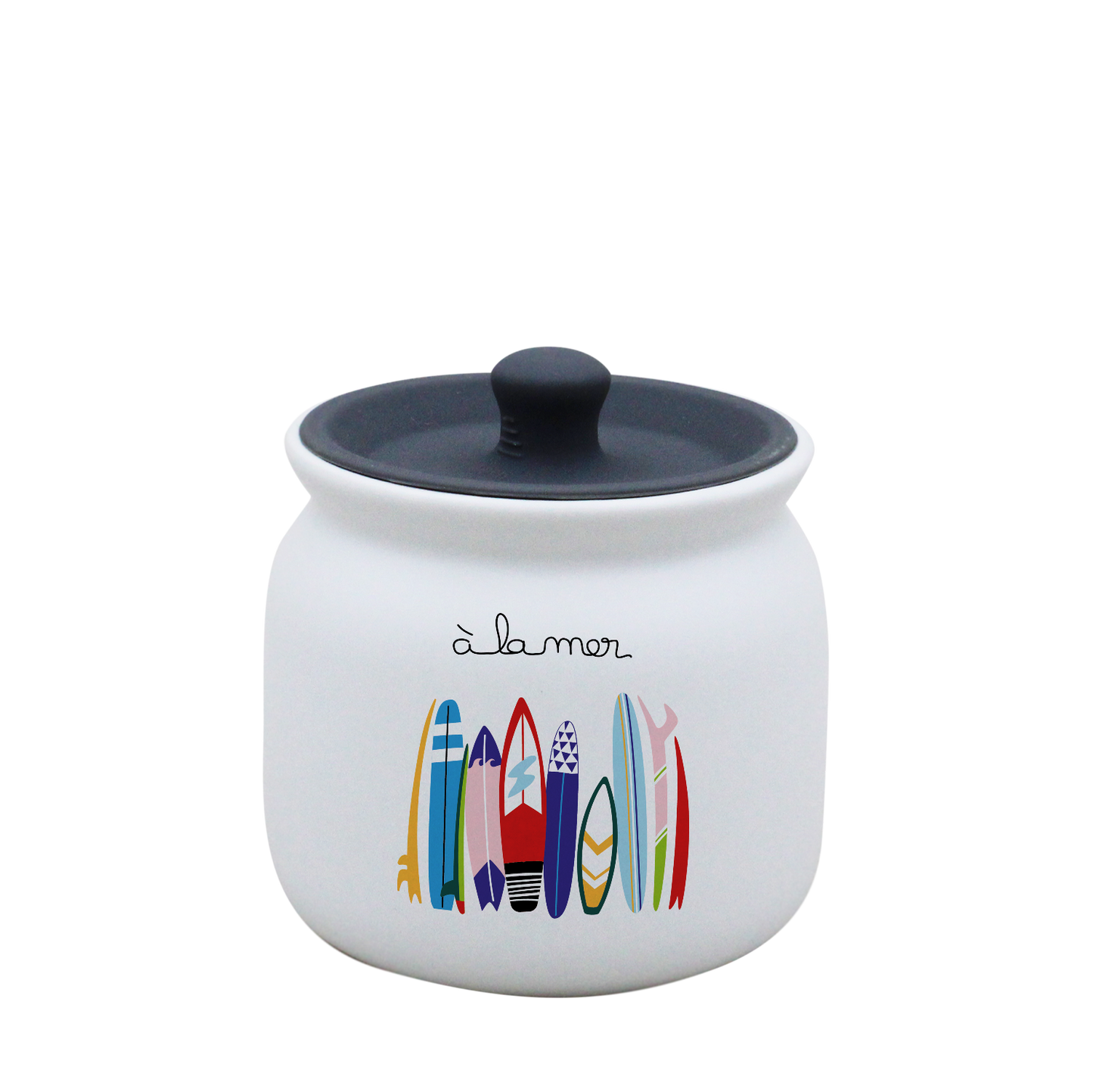 POT BLANC PM COUV. SILICONE GRIS-ALM4