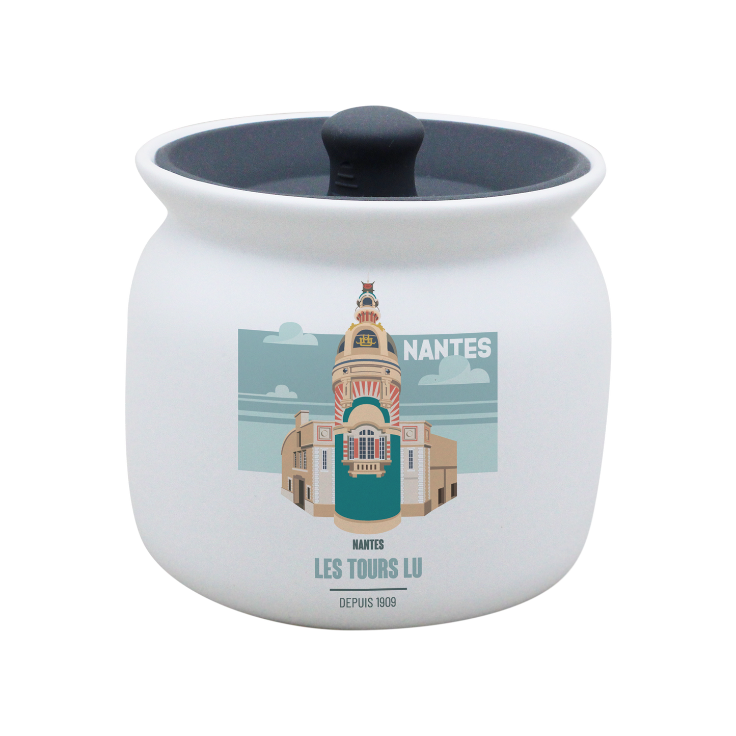 POT BLANC GM COUV. SILICONE GRIS -NTETOUR