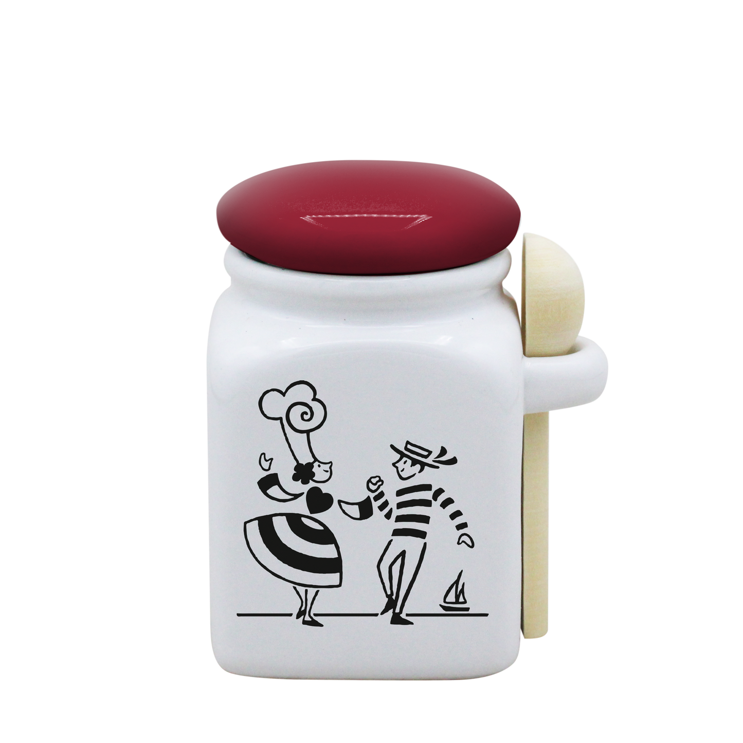 POT BLANC PM COUV. ROUGE+CUIL. BOIS-LDANS