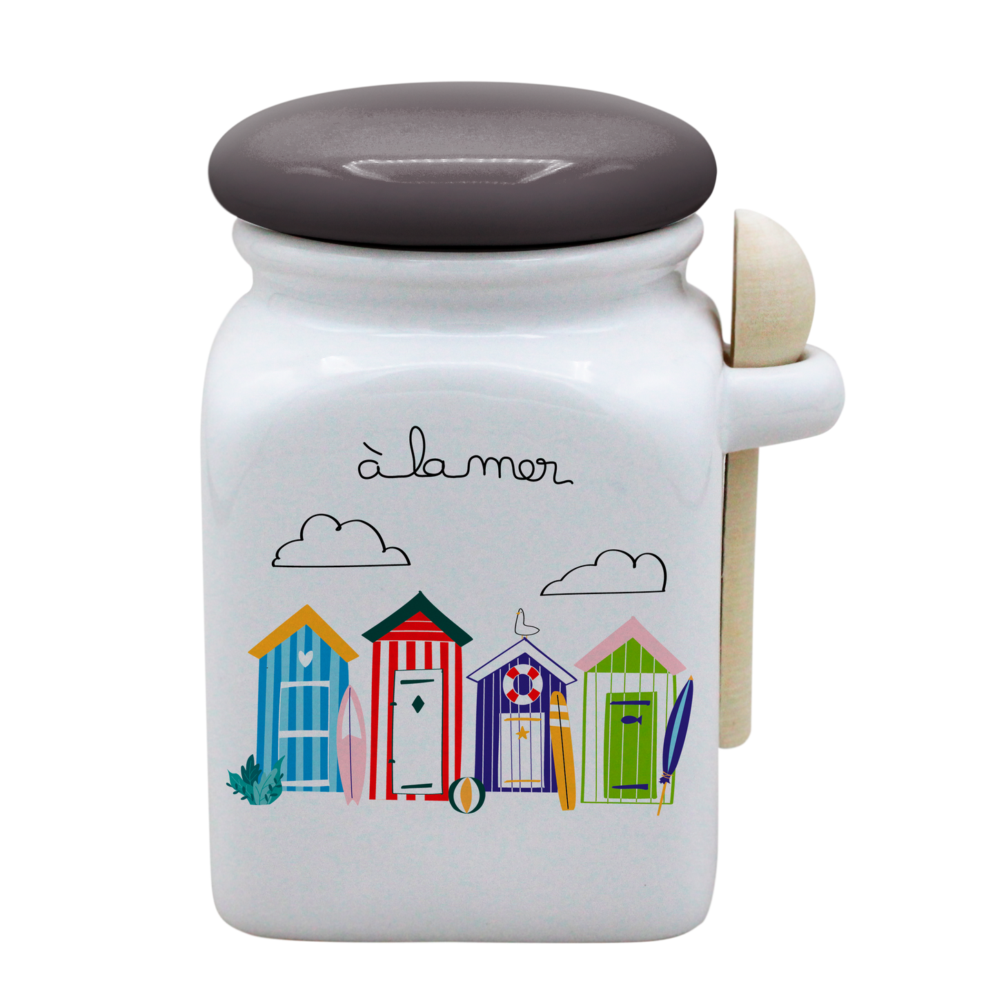 POT BLANC MM COUV. GRIS +CUIL. BOIS-ALM3