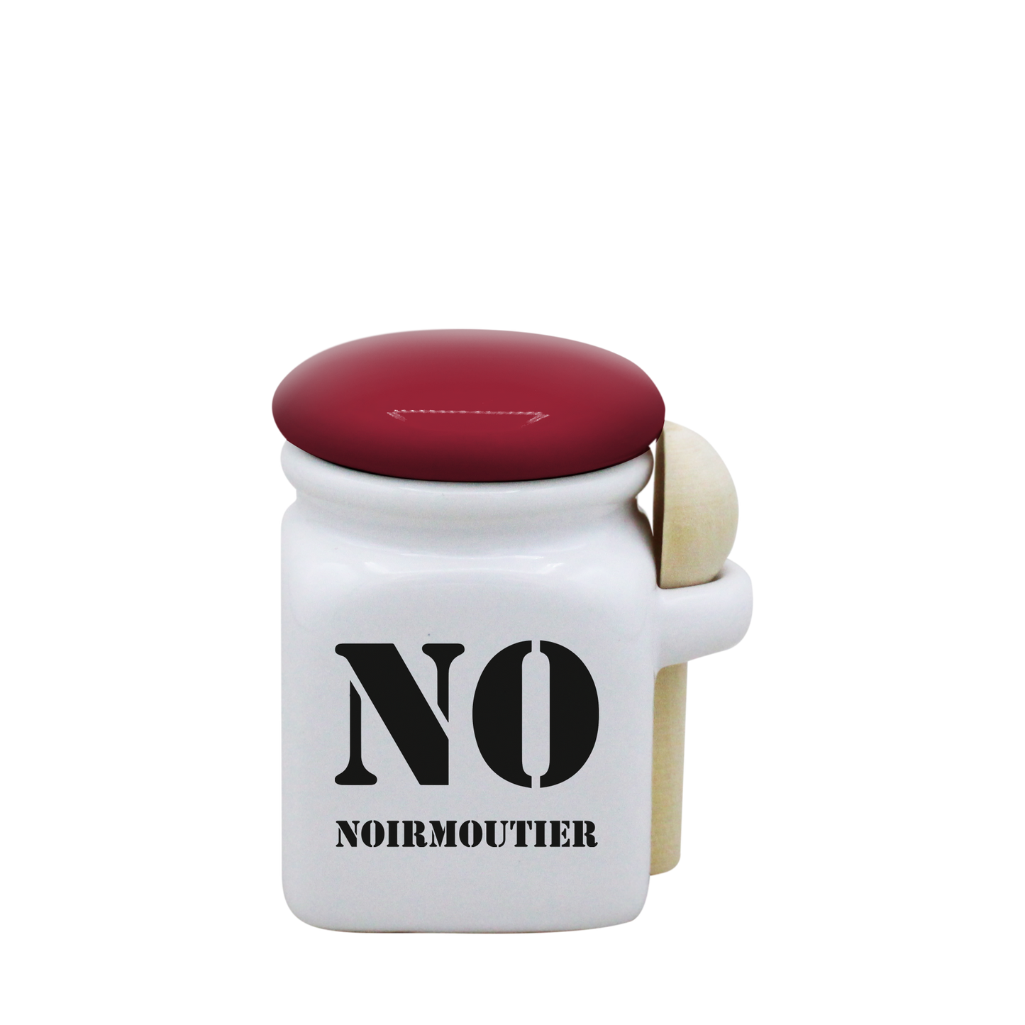 POT BLANC MINI COUV. ROUGE+CUIL. BOIS -NOIRNO