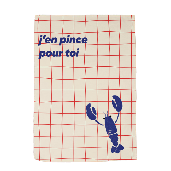 TORCHON J'EN PINCE POUR TOI HOMARD