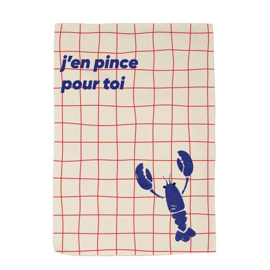 TORCHON J'EN PINCE POUR TOI HOMARD