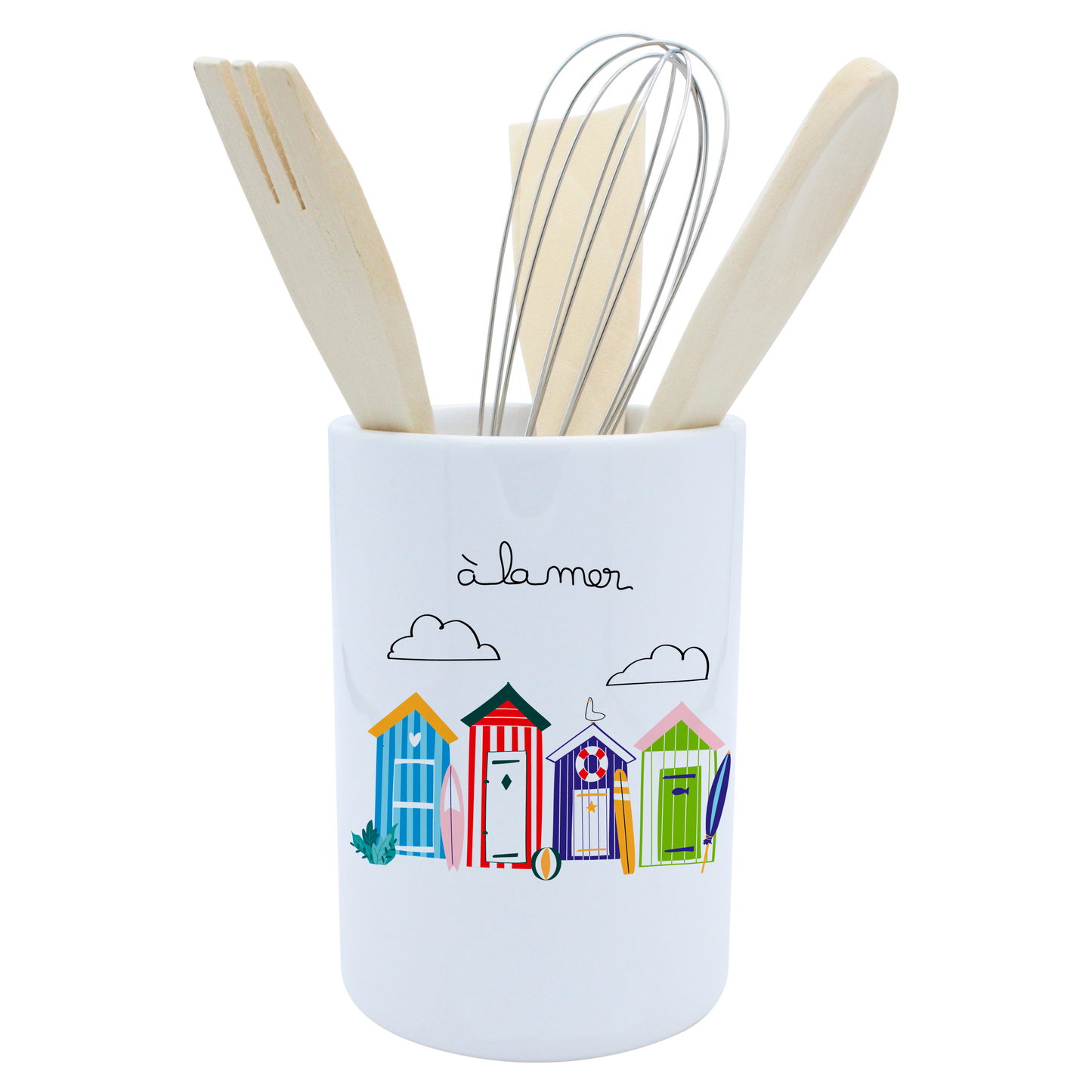 POT A USTENSILES BLANC - A LA MER CABINES