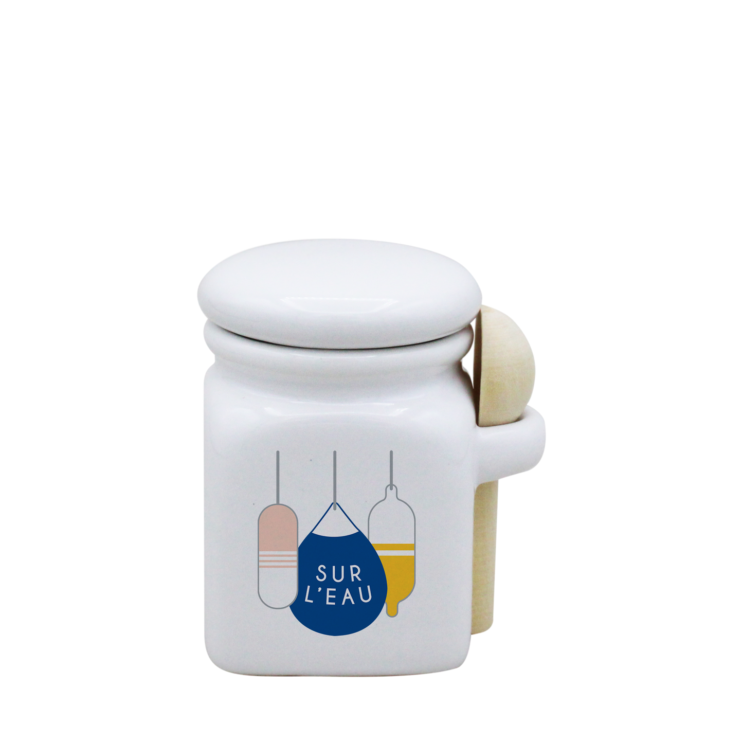 POT BLANC MINI COUV. BLANC+CUIL. BOIS-BOUEE SUR L'EAU LA PETITE EMI